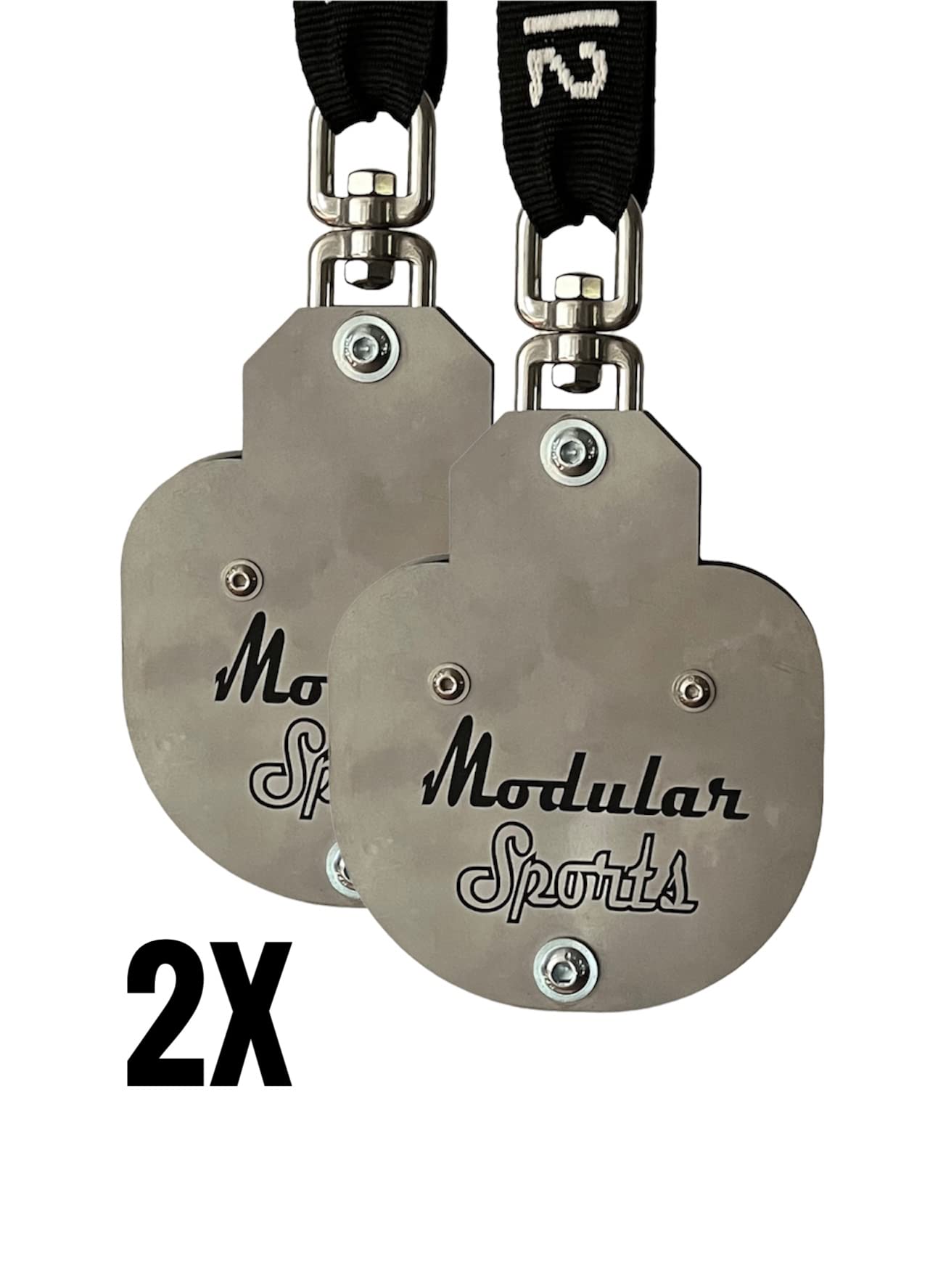 ModularSports drehbare Umlenkrolle Doppel 2er Set aus Edelstahl/Outdoor Umlenkrolle Stahlseil bis 10 mm/Boot, Segel, Fitness Seilrolle 330 kg Tragkraft/robuste Flaschenzug Umlenkrolle