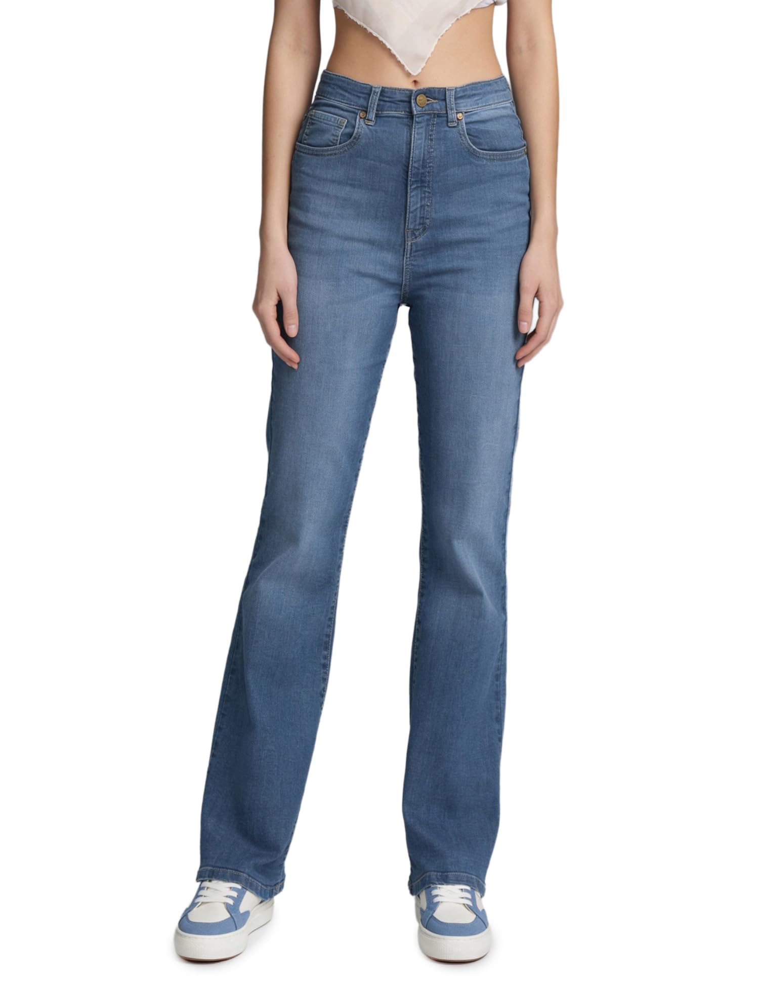 Women's Flared Fit Jeans| Solid | Ultra-high Rise | Stretchable | Jeans for Woman-image-43