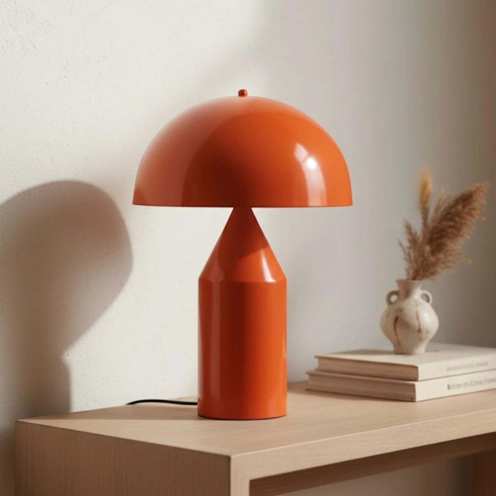 bamyum Lipeo Lampada a Fungo con Cavo, color Arancio E27, Moderna, in Metallo. Lampada da Comodino Decorazione per la Casa, per Camera da Letto
