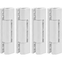 HAKZEON 4 Pcs White UPVC Door Flat Butt Hinges 100mm, Adjustable Hinge for Double Glazed Doors