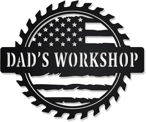 Miniatura 7 de Letreros de metal personalizados de garaje para taller, arte de pared de metal, letrero con nombre personalizado, calavera de EE. UU., decoración de