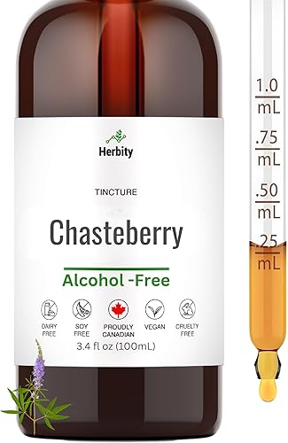 Tintura de Chasteberry Suplemento herbario sin alcohol para el equilibrio hormonal y el apoyo menstrual Extracto vegano a base de glicerina 3.4