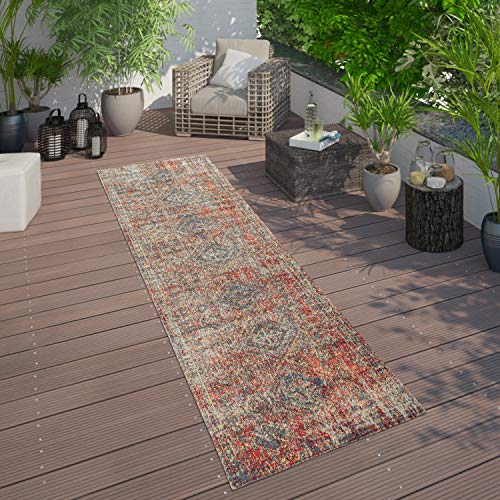 Paco Home Teppich Outdoor Rot Terrasse Balkon Orientalisches Design Robust Wetterfest, Grösse:200x280 cm – Bild 5