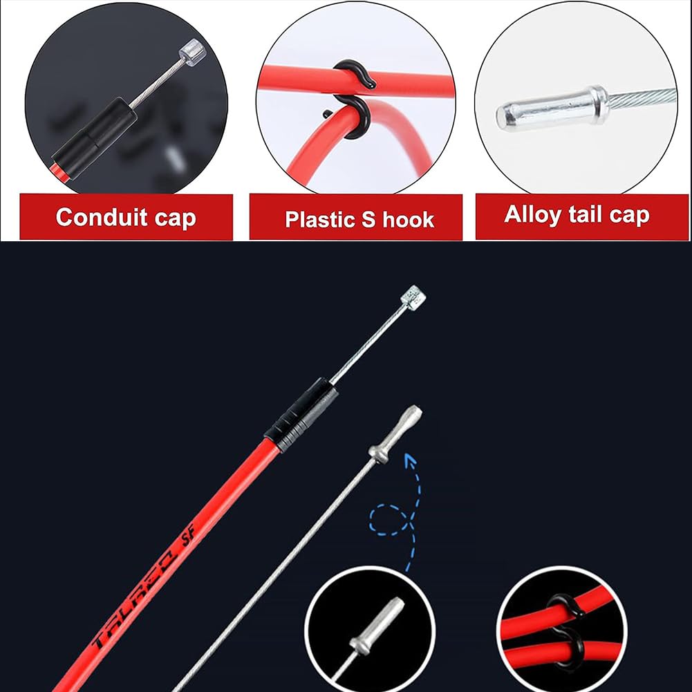 Cerioll Kit Cavo Deragliatore per Bicicletta, Kit di Cavi per Deragliatore per Bici E Alloggiamento, Kit di Cambio Cavo Universale per Bicicletta Set di Alloggiamento Cavo Deragliatore per Bici