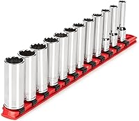 Vista 20 de TEKTON Juego de llaves de vaso de 12 puntos poco profundas de 3/8 pulgadas con riel, 15 piezas (1/4-1 pulg.) SHD91111