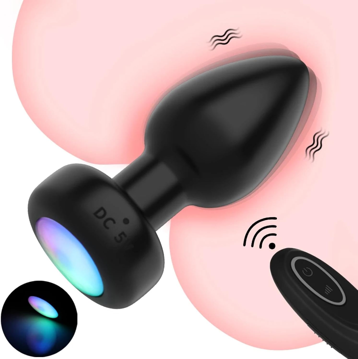 Anal Butt Plug Remote Control Anal Plug Vibrator LED Lights Vibrating Butt Plug Sex Machine Masturbator Adult Sex Toys for Men Women Gay