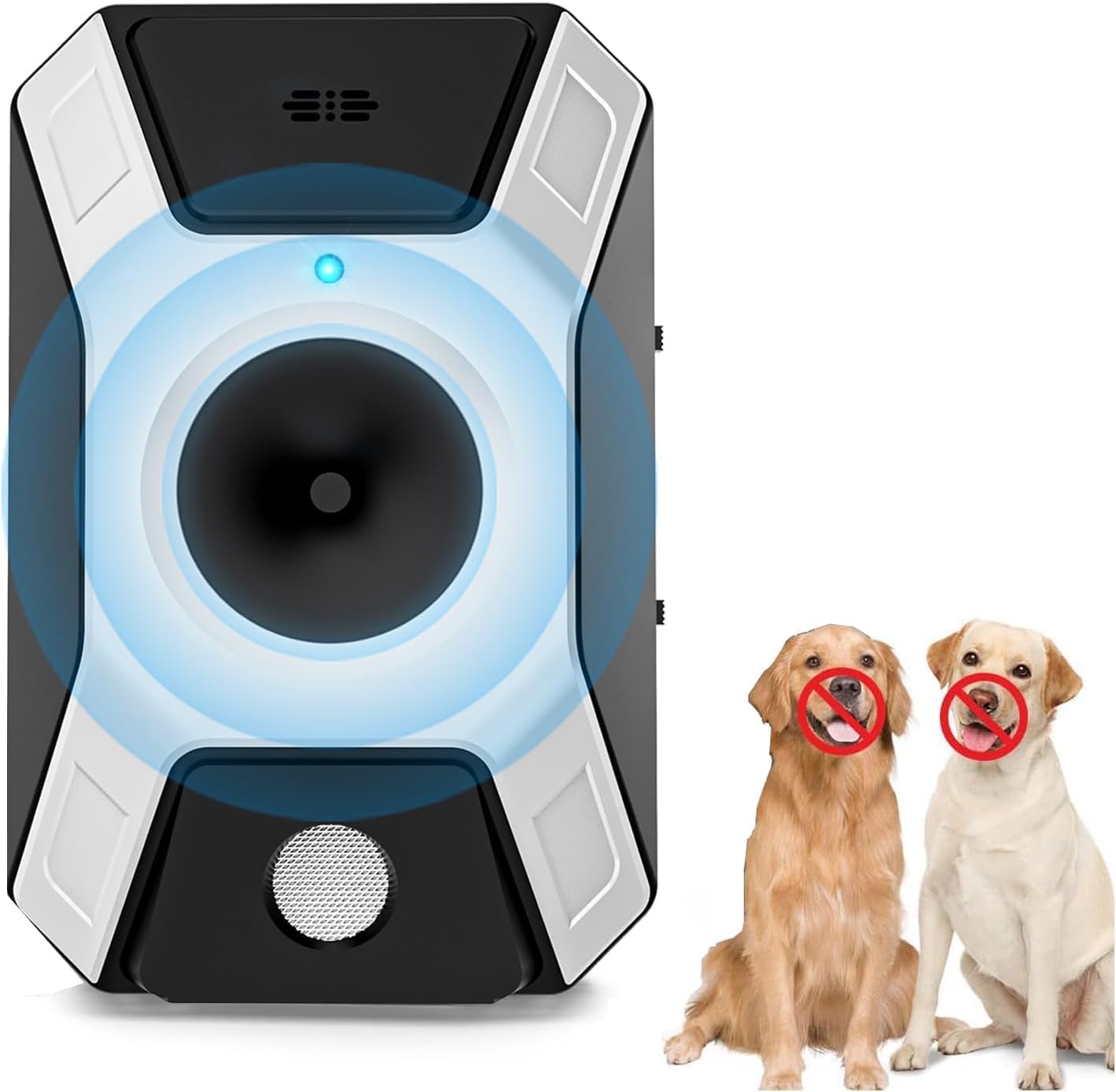 Queath Dispositivo antiladridos para Perros, Recargable para Perros pequeños, medianos y Grandes, Dispositivo antiladridos ultrasónicos, 2 Modos Ajustables, Dispositivo antiladridos automático