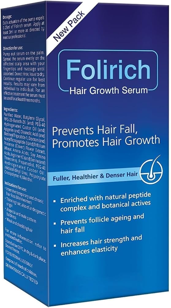 Hair Growth Serum for Men and Women, Prevents Hair Fall, Promotes Fuller and Denser Hair, with Natural Peptide Complex, 60ml