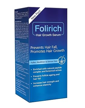 Hair Growth Serum for Men and Women, Prevents Hair Fall, Promotes Fuller and Denser Hair, with Natural Peptide Complex, 60ml