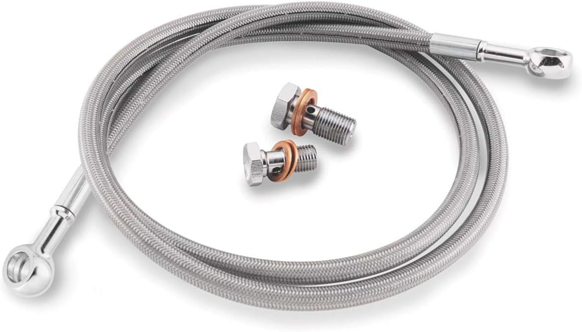 Galfer Front Steel Braided Brake Line Standard Length Black - Fits: Kawasaki KX125 1995-2003