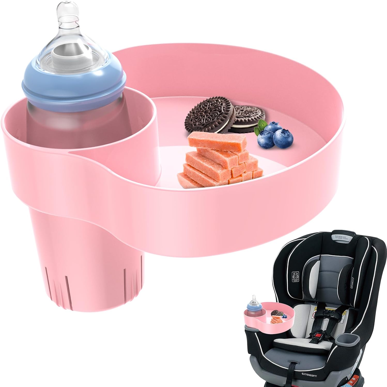 SSPONT Kids Car Seat Tray, Travel Tray with Cup Holder for
