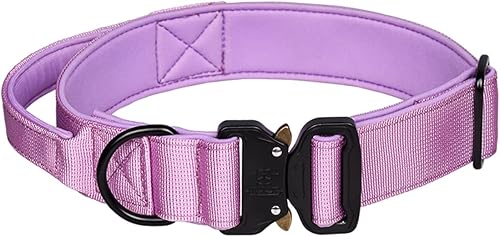 Miniatura 10 de Bbmmayy Collar táctico para perro, collar militar para perros medianos, collares ajustables de nailon con asa, collar grueso resistente con hebilla