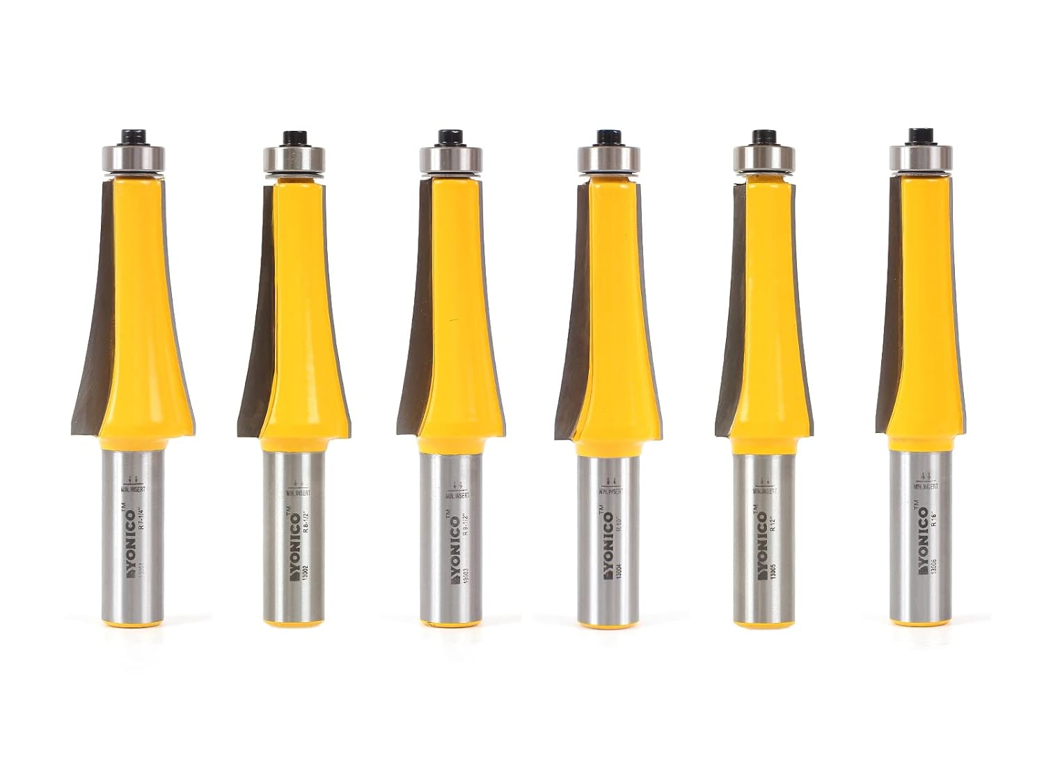 Yonico Guitar Finger Board Radiusing Router Bit Set 6 Bit 1/2Inch