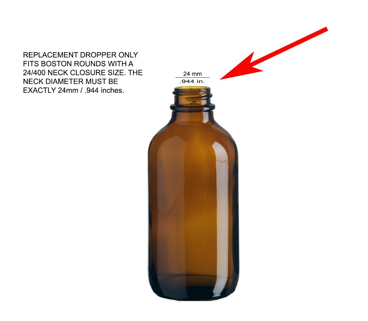 Replacement Straight Glass Tip Pipette Droppers with Black