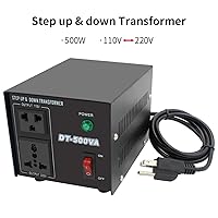 Vista 7 de Yinleader Transformador de voltaje Step Up & Step Down Convertidor de potencia con cable de alimentación de EE. UU., convierte 110 V a 220 V O 220 V