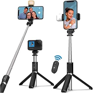 Selfie Stick with Tripod Stand for Mobile Phone 3 in 1 Selfie Stick Bluetooth Selfie Stick with Remote for Vlogging/YouTub Price In India