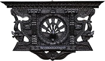 Himalayan Craft Solid Wooden Window Frame 21 IN Peacock Ankhi Jhyal Nepalese Antique Architectural Excellence Wall Sculpture Vintage For Wall Hanging Handcrafted In UNESCO World Heritage, Nepal
