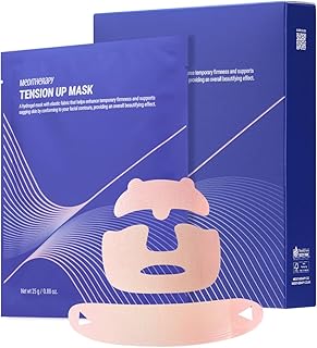 MEDITHERAPY Tension Up Mask 5EA - Korean Collagen Face V Line Lifting Mask - Hydrating Firming & Skin Tightening for Sharp & Sculpted Contour Double Chin Reducer - Matrixyl & Peptide Gel Facial Mask