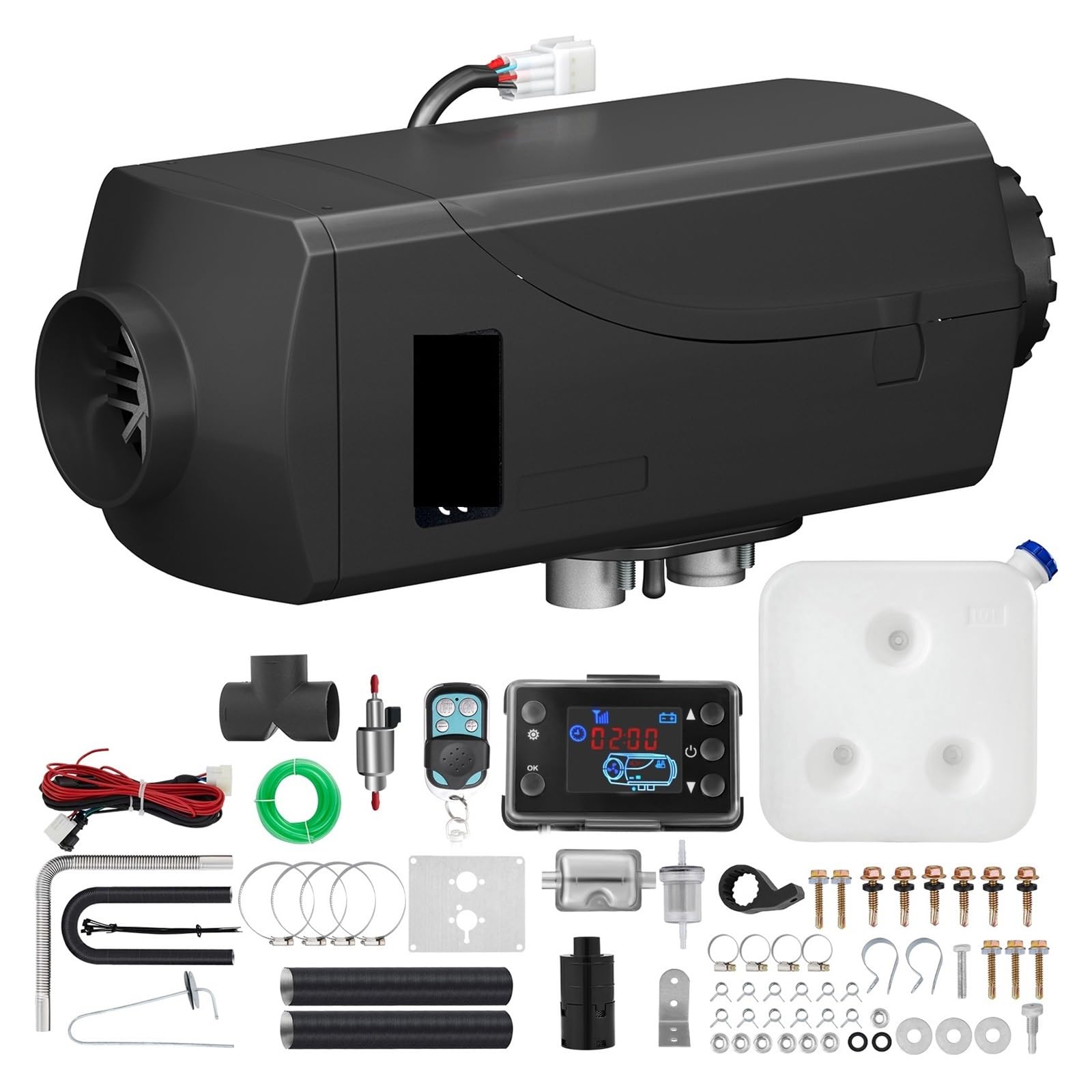 Wentylator wyciągowy, Ogrzewacz powietrza 5 kW, ogrzewanie postojowe 12 V, przełącznik LCD, tłumik ogrzewania do kamperów, przyczep, ciężarówek i łodzi