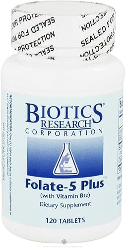 Ácido Fólico 5Plus (con B12) 120TBiotics por la investigación Biotics