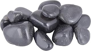 Sherif Gemstones indoor & Outdoor 2Kg Black Colour Pebbles Stone Aquarium Pebbles for Garden & Multi Purpose Pack, Natural, No polish, No Treatment, Safe, Multi use