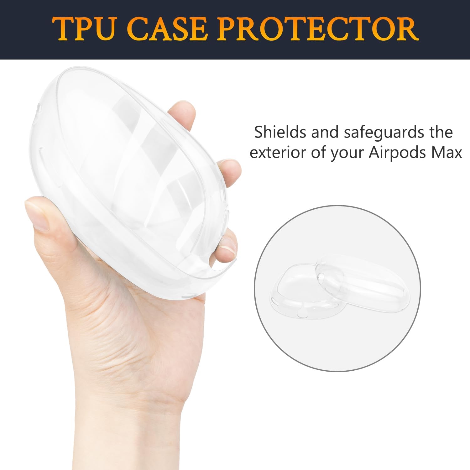 SOULWIT Protective Case Cover Kit for AirPods Max 2/1, for (2026/2024/2020, USB-C/Lightning) - Headband Cover + TPU Case Protector + Silicone Ear Covers (White)