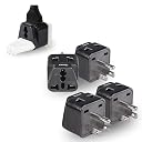 OREI India US Converter Plug, India to US Adapter, Philippines & More - Type B Plug - 2 in 1 - Perfect for Laptop, Camera Charger and More - CE, RoHS - 4 Pack - Black - 5 Years Warranty gallery image