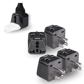 OREI India US Converter Plug, India to US Adapter, Philippines & More - Type B Plug - 2 in 1 - Perfect for Laptop, Camera Charger and More - CE, RoHS - 4 Pack - Black - 5 Years Warranty