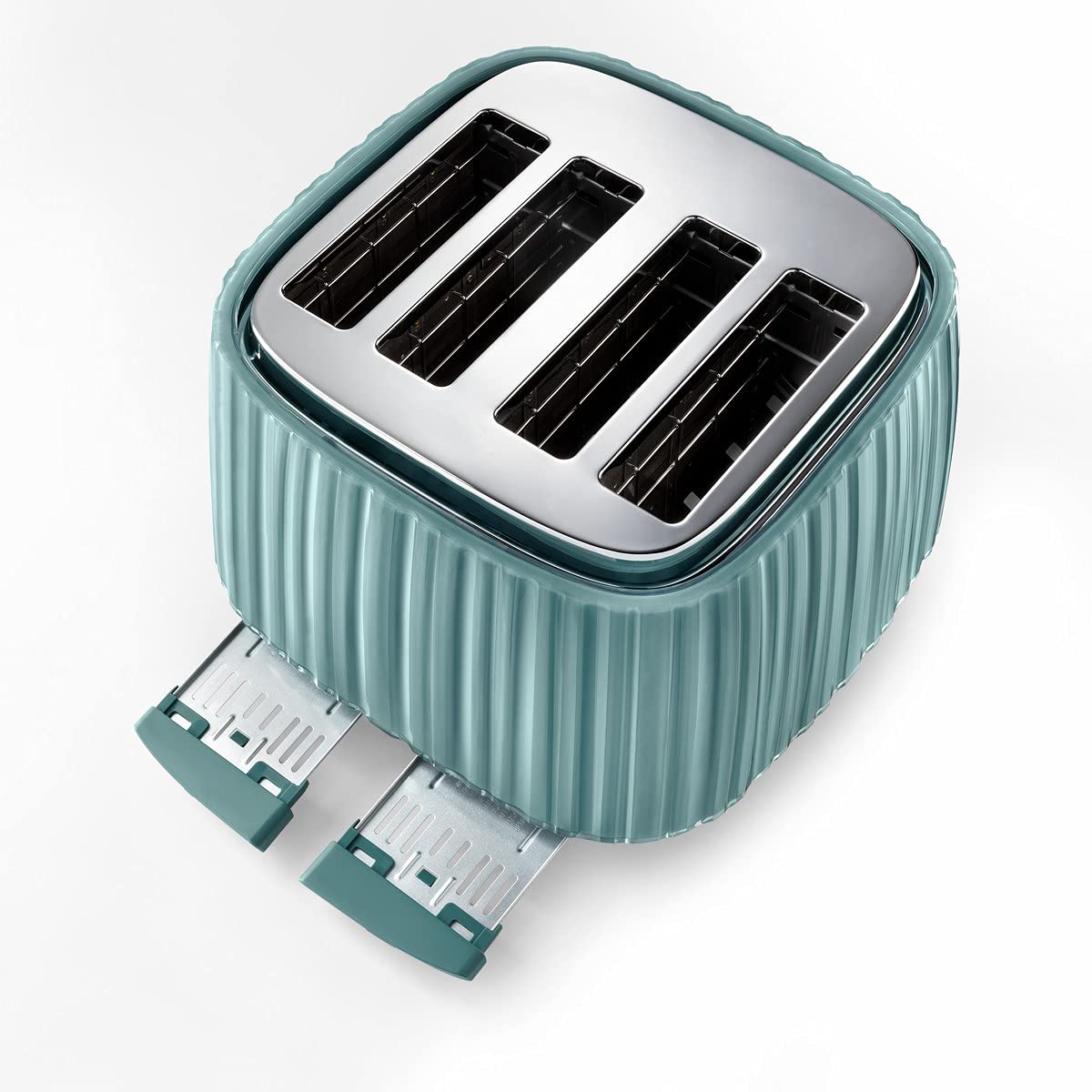 De'Longhi Ballerina Toaster, 4 Slot Toaster, Reheat, 5 Browning Settings, Defrost and Cancel Functions, Pull Crumb Tray, CTD4003.GR, 1800W, UK PLUG, Green