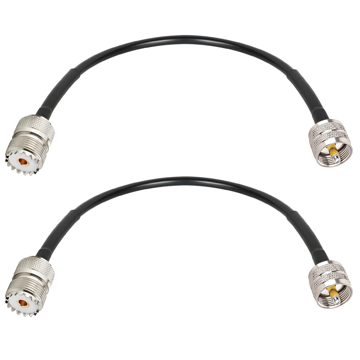 PL-259 UHF CB Coax Cable 50FT, RG58 PL-259 UHF Male to Female Low Loss Antenna Extension Jumper for HAM Radio, Antenna Analyzer, Dummy Load, SWR Meter