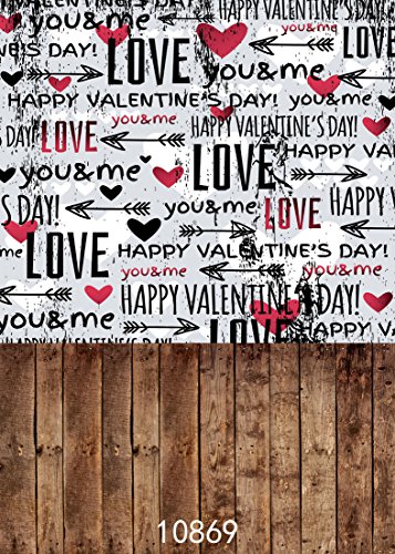 Sjoloon 5X7Ft Valentines Day Backdrops For Photography Wood Floor Photography Backdrops Love For Photo Background For Party Studio Backdrop 10869 #TOP1