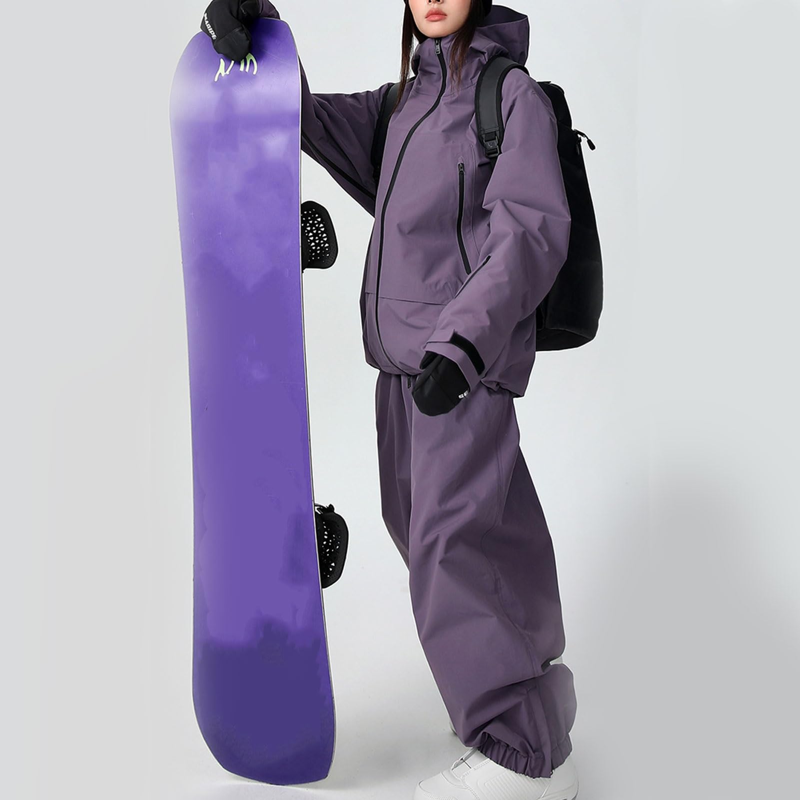 Męski Wodoodporny Komplet Narciarski, Kurtka I Spodnie Śnieżne, Luźny, Ocieplany Strój Snowboardowy