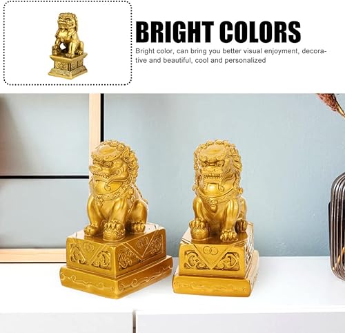 Miniatura 9 de Foo Dogs Guardians - Estatuas de león  2 piezas de figuras de perros Fu  Inauguración de la casa Felicitaciones para evitar la energía malvada