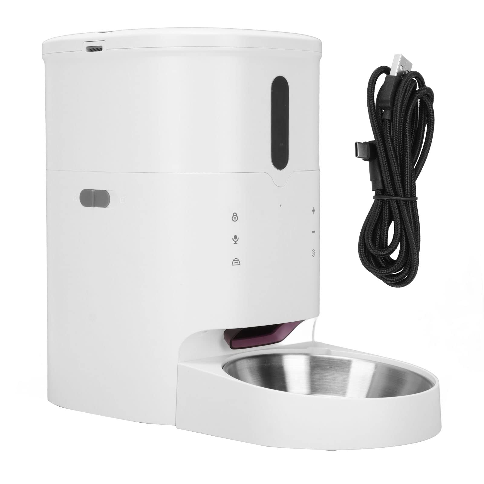 Zerodis Distributore Automatico di Cibo per Animali Domestici, Distributore Automatico di Cibo per Animali Domestici con Alimentazione Temporizzata per 6 Pasti, Ciotola in Acciaio