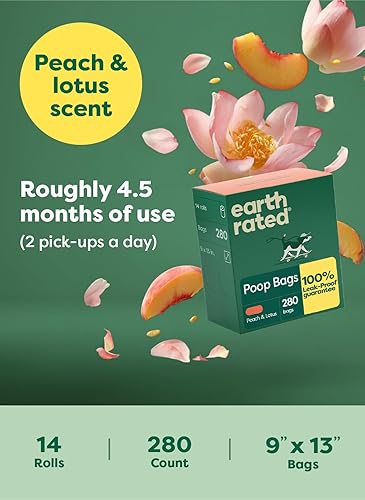 Vista 33 de Tierra clasificada bolsas de caca perro, 120 Extra gruesa y fuerte impulso bolsos para perros, garantizados de hermético, sin olor, rollos de 8, 15