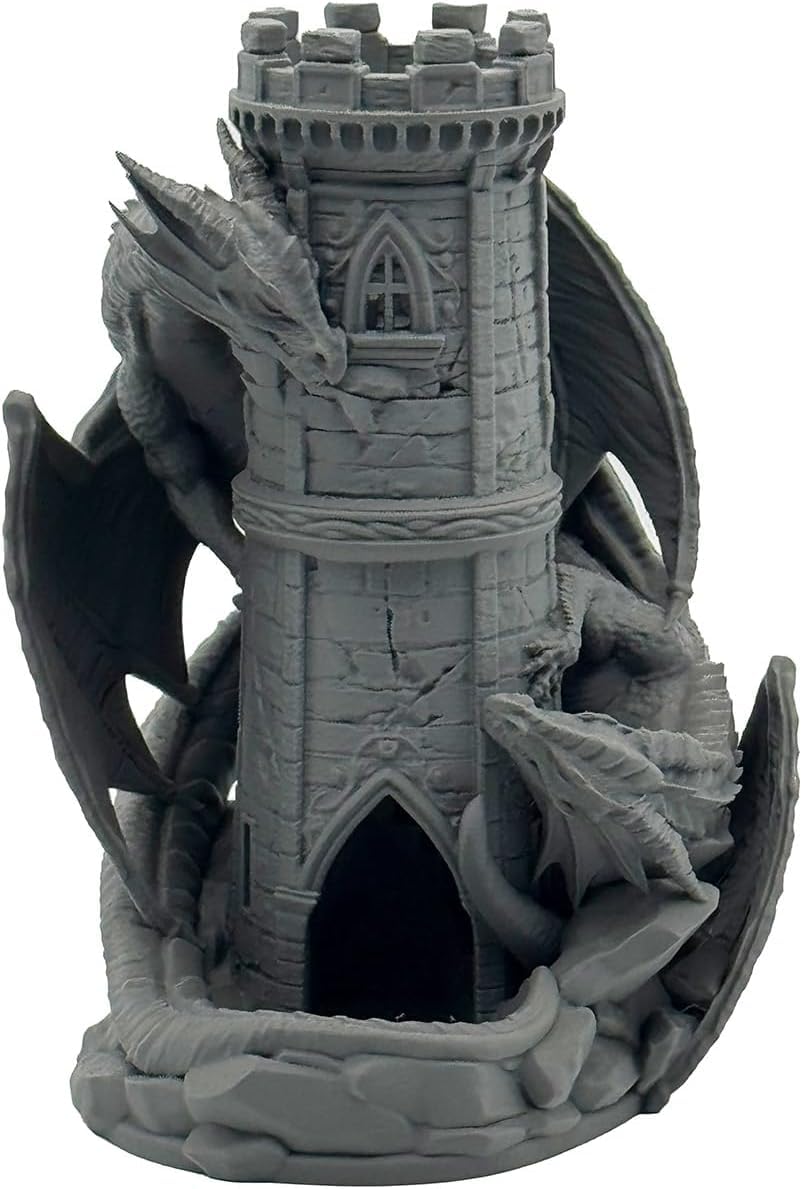 Smocza wieża kostkowa | DND Dice Tower blat RPG P&P DSA Fantasy Dungeons Dragons Ready to Paint