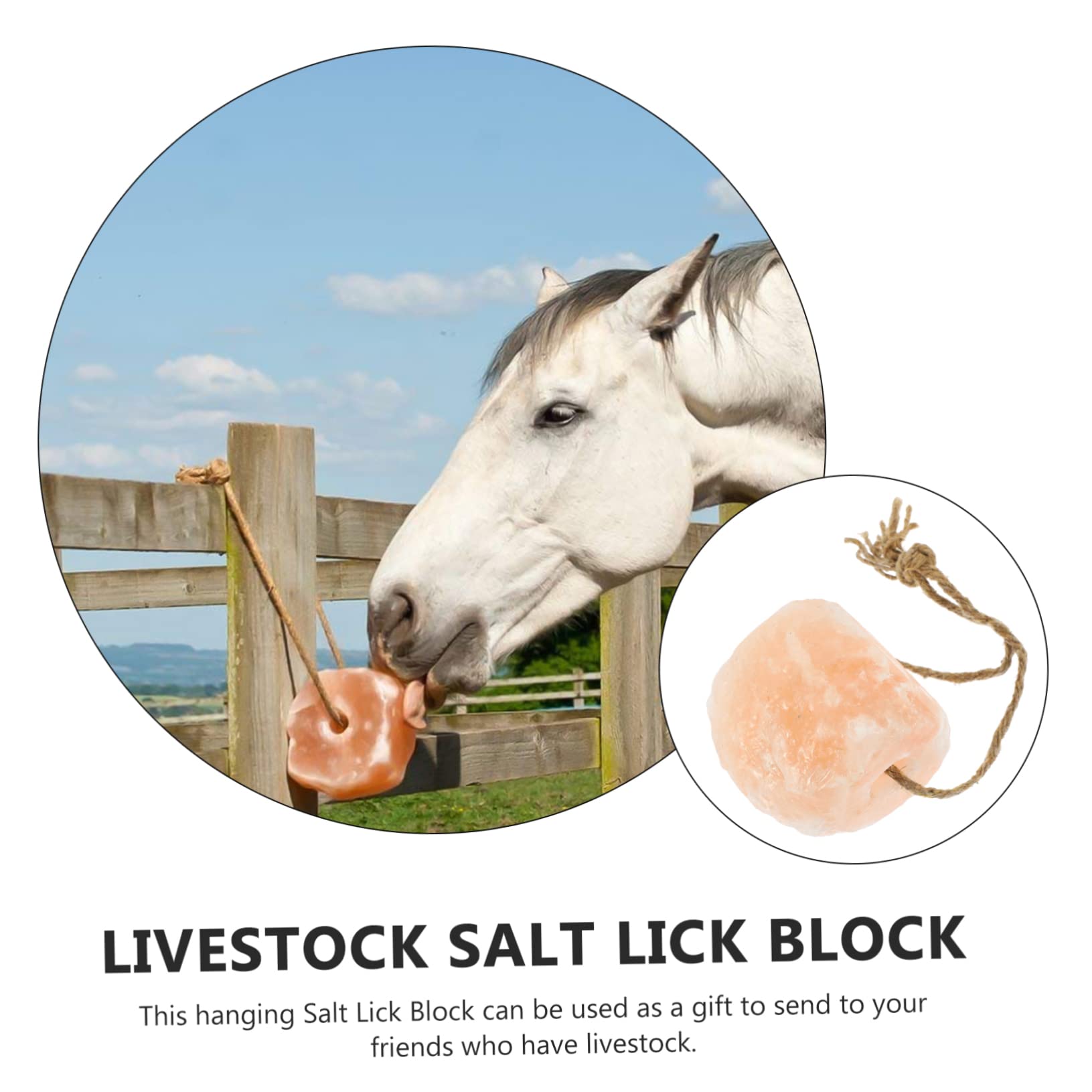 DOITOOL Bloque Mineral Para Ganado Bloques Naturales Para Lamer Colgante Suministro De Granja Para Caballos Vacas Ovejas