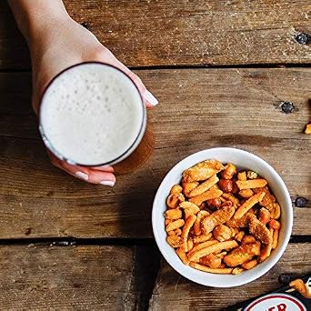 BEER NUTS Original Bar Mix - Pretzels, Cheese Stix, Sesame Stix, Insane Grain - 20oz Resealable Bag (Pack of 2)