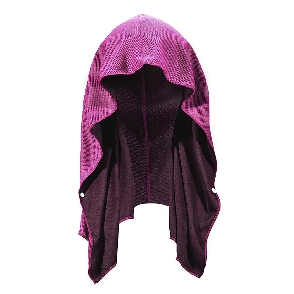 LWAQWHU Cooling Towel,Sun Protection Cooling Towel for Hot Weather Travel, UV Protection Sport Head for Neck Face Quick Drying Absorbent Travel (RoseRed)