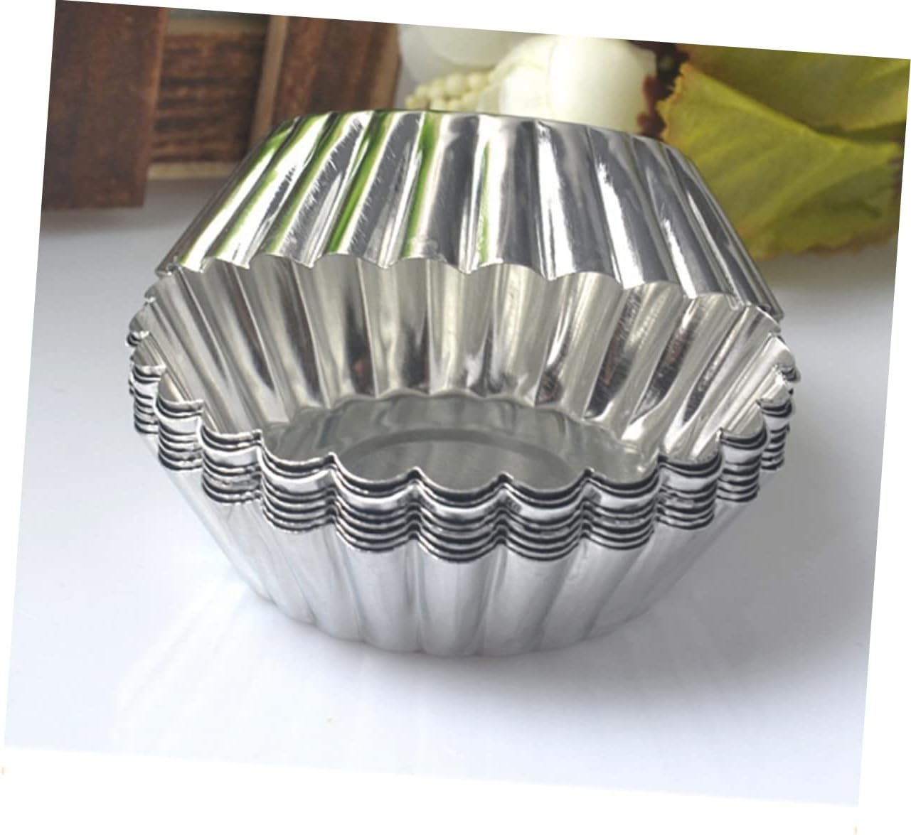 Ciieeo 40 Pcs Stainless Steel Egg Tart Egg Tart Mould Tartlets Pans Aluminum Cupcake Mold Egg Tarts Mold Mini Muffin Cupcake Pan 48 Tinplate Baking Cups Pudding Mold Jelly Baking Tools