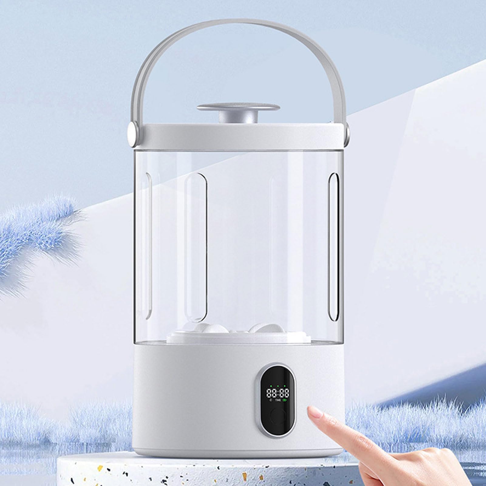 Przenośna Pralka, 1.3L Mini Pralka do Bielizny w Pełni Automatyczna Przenośna Pralnia do Mieszkania, Podróży, Kempingu, Domu, Akumulatora