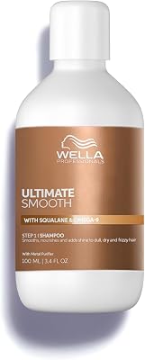 Wella Professionals Ultimate Smooth Shampoo - Shampoo Idratante con Squalano e Omega 9 - Ristrutturante Capelli Secchi, Opachi e Crespi (100ml)