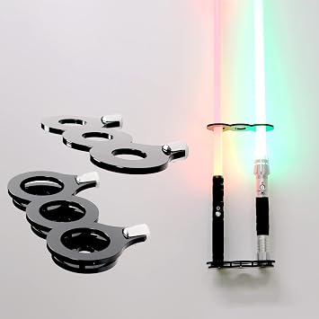 WANLIAN Lightsaber rack wall mounted vertical display stand lightsaber levitation display stand sword stand most lightsaber compatibleBlack 3 hole