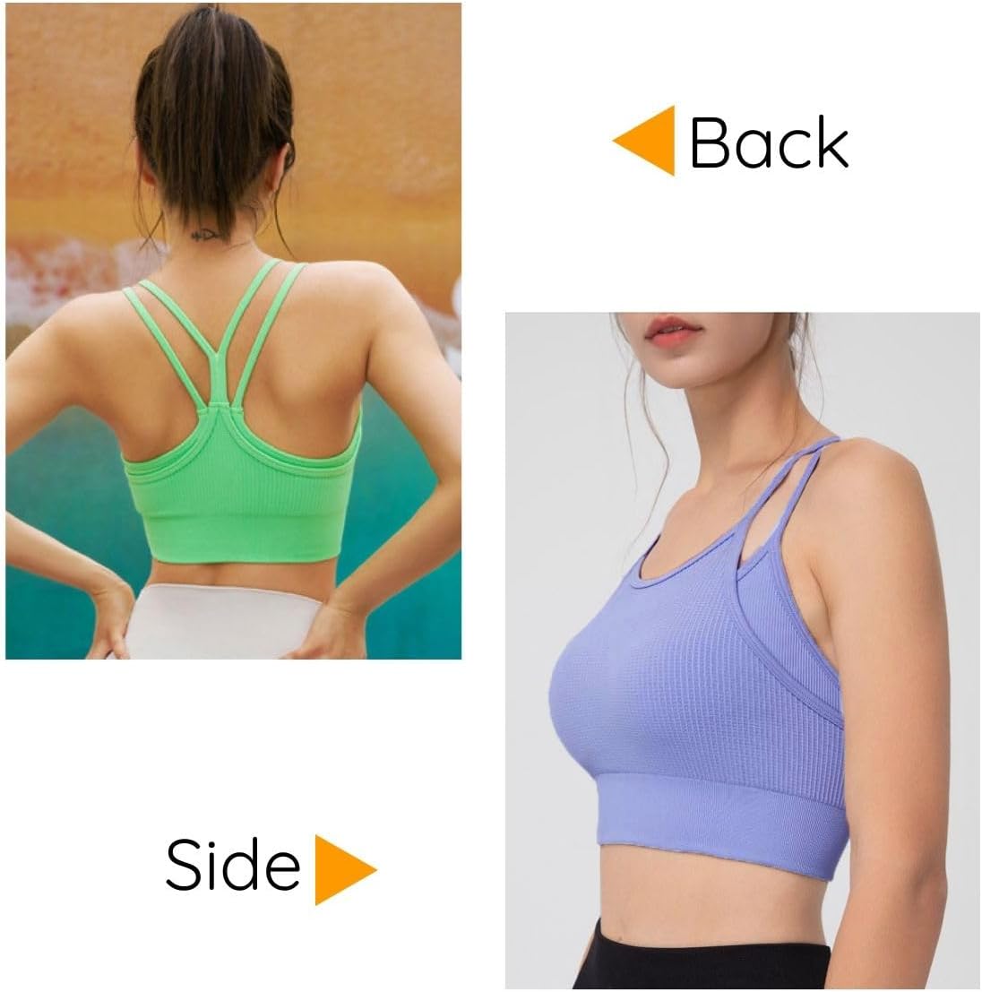 [VeroMan] ヨガウェア スポーツブラ カップ付き トップス キャミソール 夏 かわいい クロスバック ppi-sba014