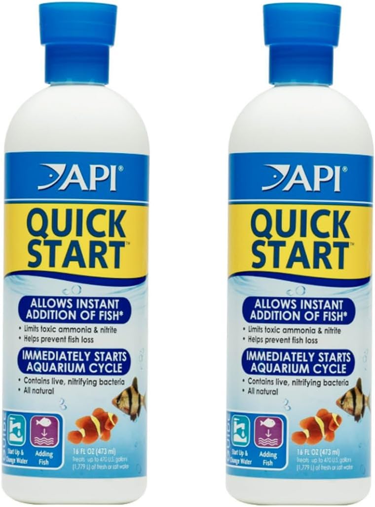 (2) API Quick Start 16oz Bottles for Freshwater and Saltwater Aquariums.