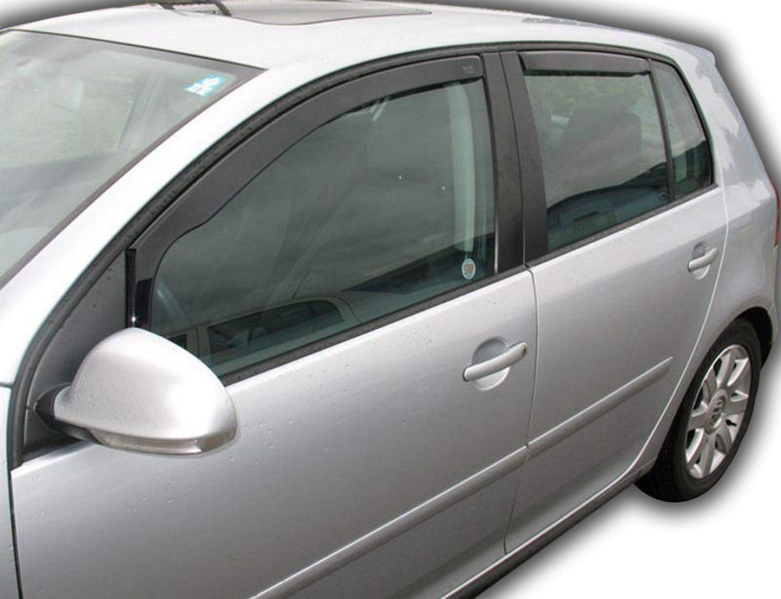 J&J AUTOMOTIVE Windabweiser passend für Volkswagen Golf 5 5-Türer 2004-2009 4tlg, Heko Regenabweiser Vorne Hinten Getönt Dunkel Passform