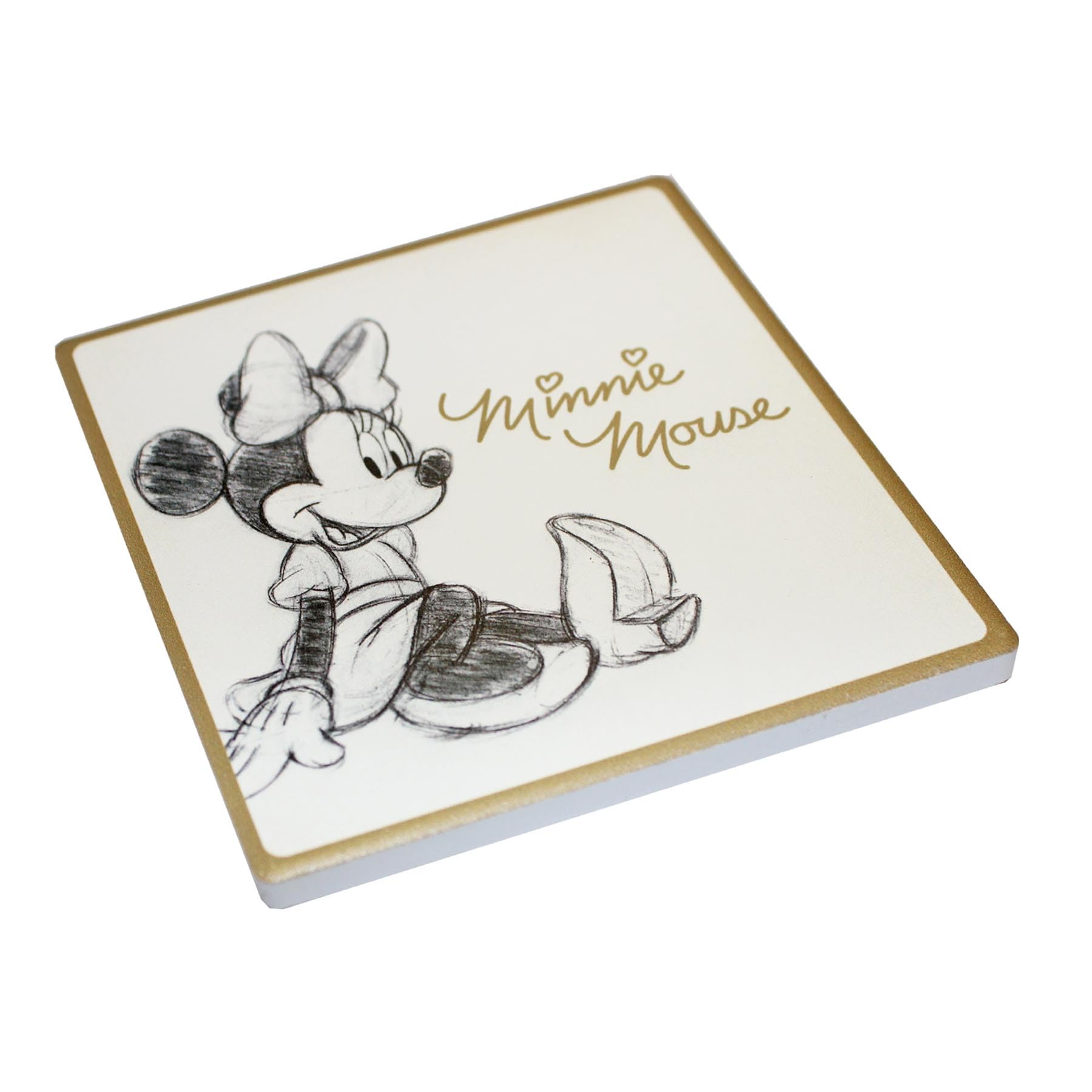 Disney Minnie Mouse Coaster 10cm Cork Backed Classic Ceramic Gold Trim Coaster (Minnie Mouse)