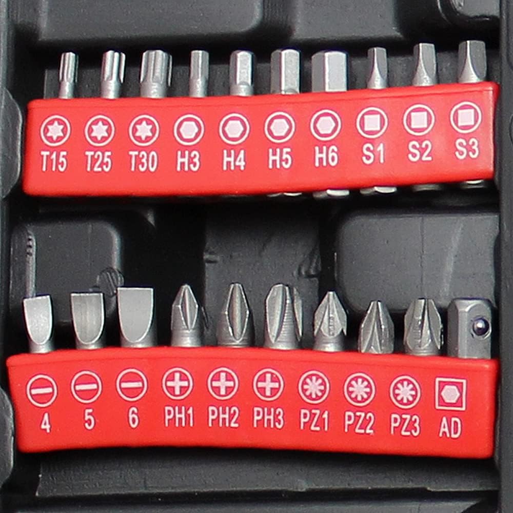 BlueDot Trading 142-Piece Big Tool Box Storage Case Set with Wrenches, Screwdrivers, Bits, and More Inside an Easy Carrying Molded Case, Handy for Household, Kitchen, Garage, or Dorm