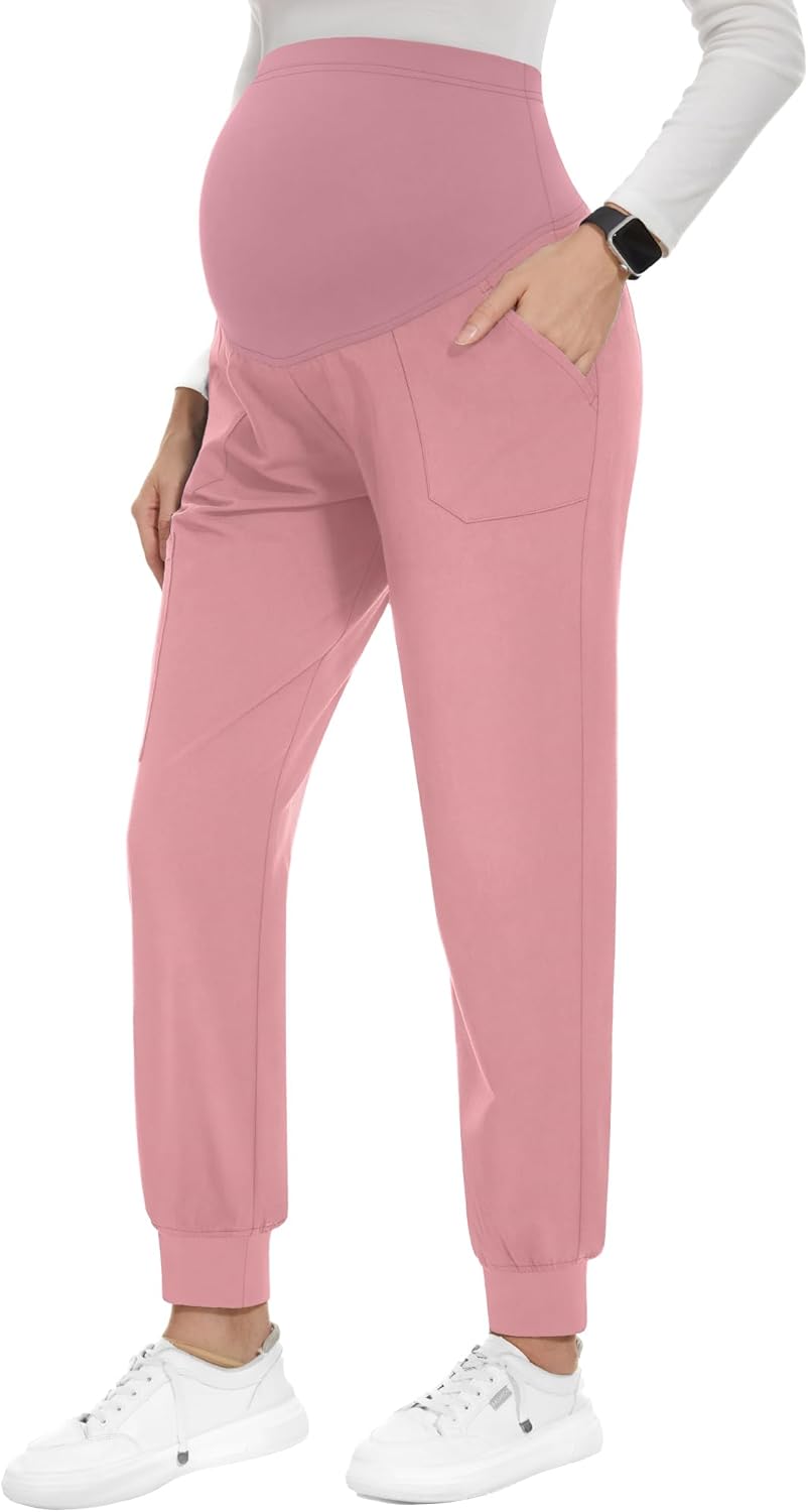 PACBREEZE Women's Maternity Scrubs with 6 Pockets, Workwear Maternity Jogger Scrubs Pregnancy Pants, S-XXL - Image 7
