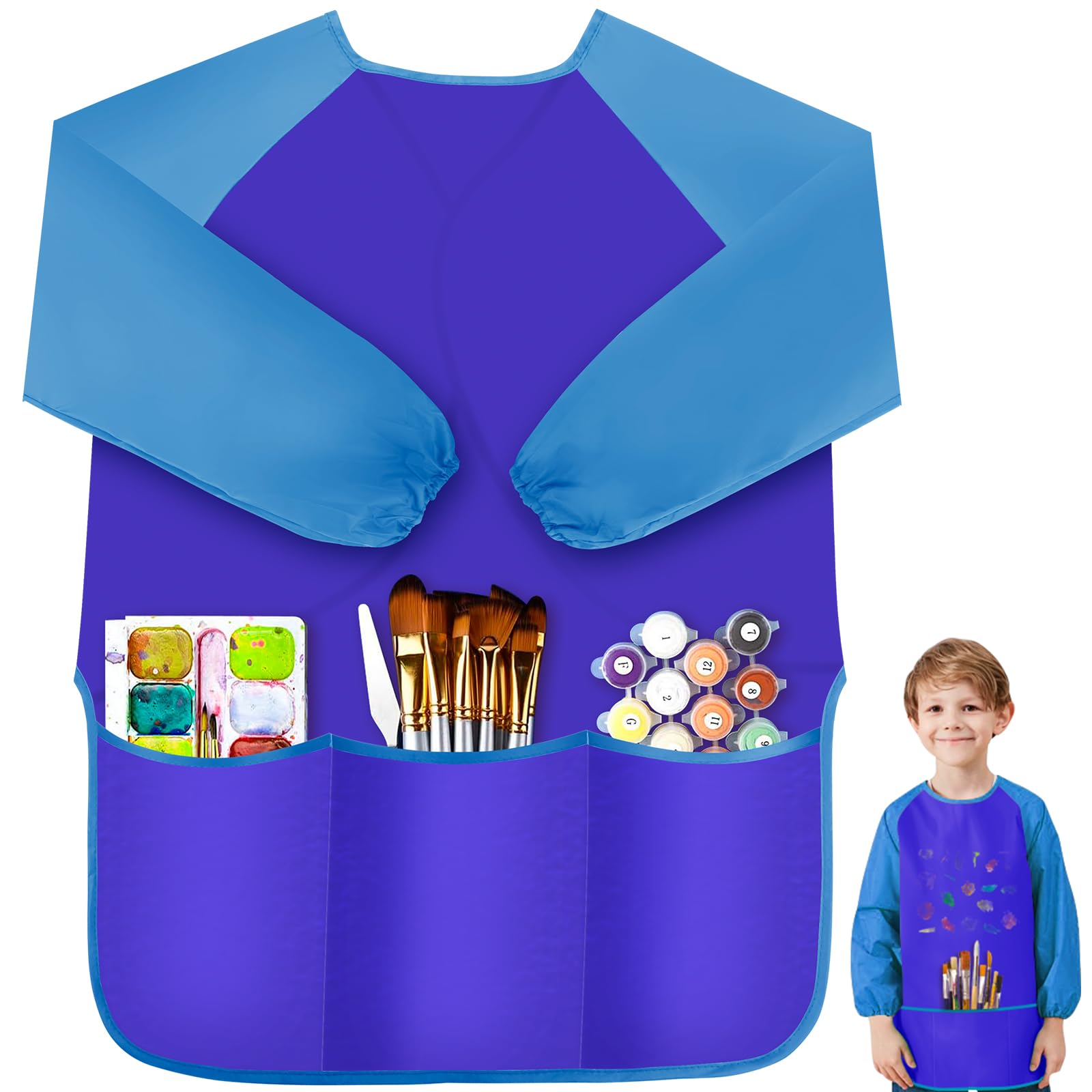 Kids Art Smock, Smocks For Kids Waterproof Long Sleeve Art Smocks For Kids 35